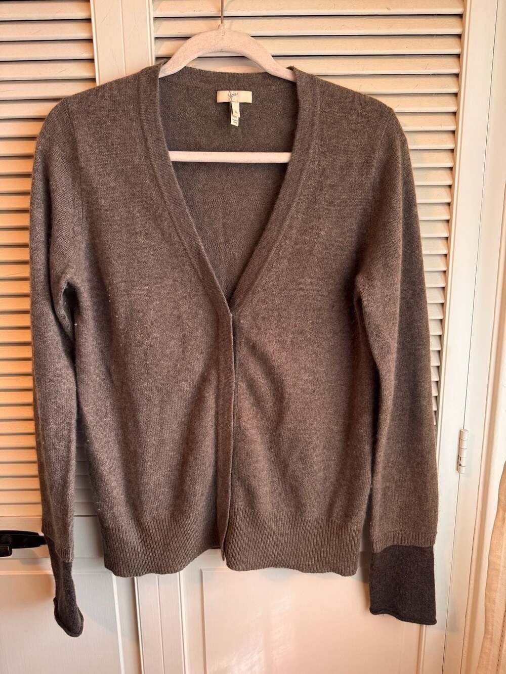 Joie 100% Cashmere V-Neck Button Cardigan Sweater Brown Size M